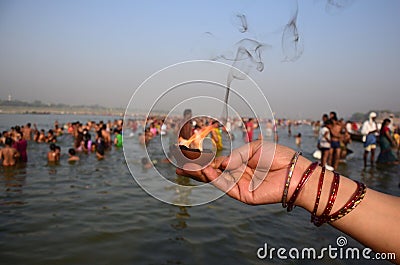 Ganga dussehra festival celebration in Allahabad Editorial Stock Photo