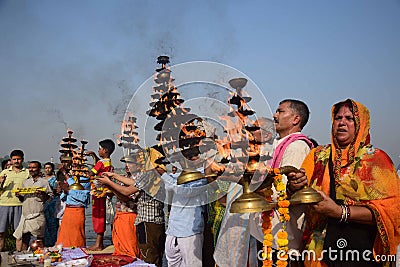 Ganga dussehra festival celebration in Allahabad Editorial Stock Photo