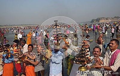 Ganga dussehra festival celebration in Allahabad Editorial Stock Photo