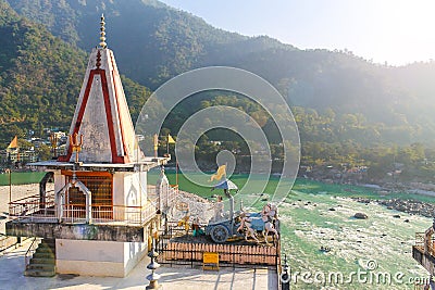 Ganga River valley in Rishikesh, India Stock Photo
