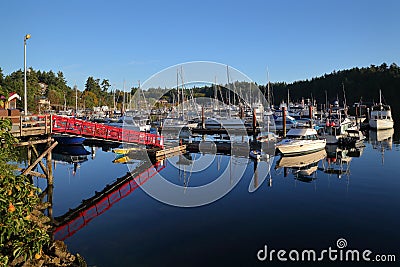 Ganges Harbor, Salt Spring Island, BC Stock Photo