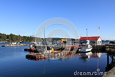 Marina docking at Ganges Harbour, Salt Spring Island, BC Editorial Stock Photo