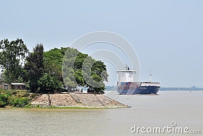 The Ganges at summer noon. Editorial Stock Photo