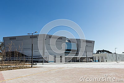 GANGNEUNG, SOUTH KOREA - JANUARY, 2017: Construction Gangneung Hockey Centre Editorial Stock Photo