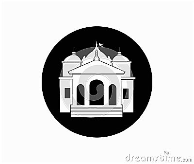 Gangotri lord shiva Temple vector icon. Gangotri is a holy place in hindu dharma in most 4 holy paces Vector Illustration