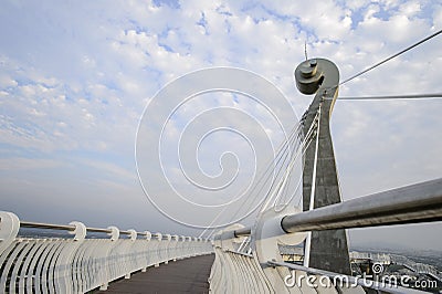 Gangshan Kaohsiung, Taiwan. - April 20, 2018: Landscape View of The Agongdian Water Reservoir Area From The Newly Built Landmark Editorial Stock Photo