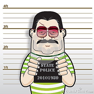 Gangster Boss Busted Cartoon Illustration