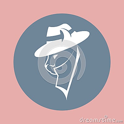 Gangster cat in the mafia hat Vector Illustration