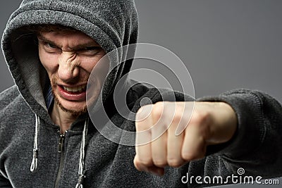 Gangster closeup portrait Stock Photo