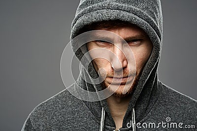 Gangster closeup portrait Stock Photo