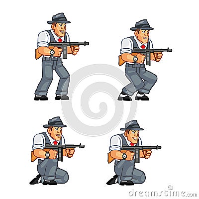 Gangster Game Sprite Vector Illustration