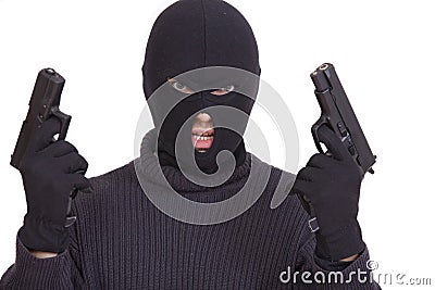 Gangster with guns Stock Photo