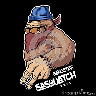 Gangster sasquatch vector illustration Vector Illustration