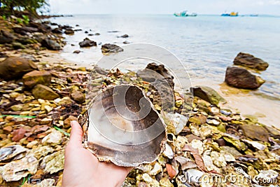 Ganh Dau fishing village beach Vietnam Stock Photo