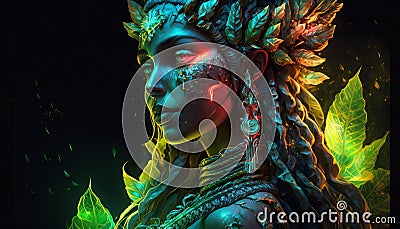 the ganja goddess 8k HDR bio luminescent ultra light effect generative AI Stock Photo