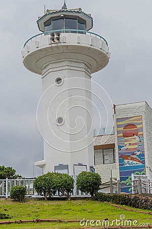 Ganjeolgot lighthouse and tourist information center Editorial Stock Photo