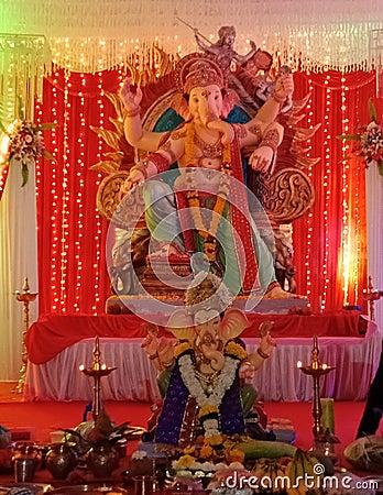 Ganpati Festival Celebration in India Stock Photo