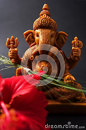 Ganpati greeting or Lord ganesha Greeting or happy ganesh chaturthi greeting card Stock Photo