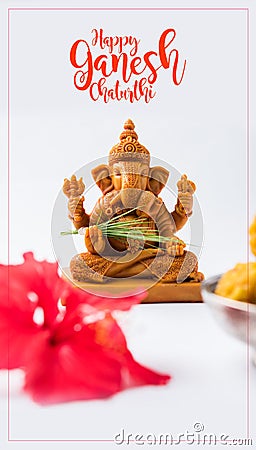 Ganpati greeting or Lord ganesha Greeting or happy ganesh chaturthi greeting card Stock Photo