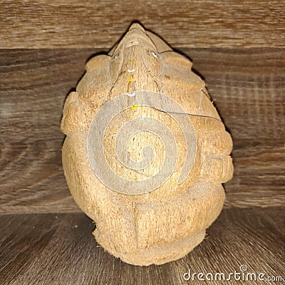 Ganpati idol made from coconut currant Stock Photo