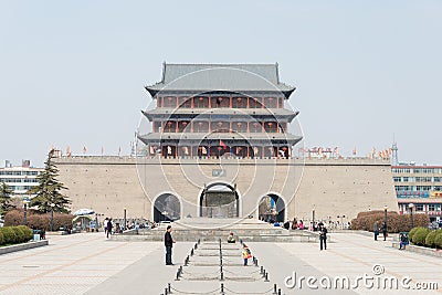 South Wall Gate. a famous historic site in Wuwei, Gansu, China. Editorial Stock Photo