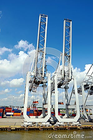 Container terminal in the port of Savannah, Georgia. Stock Photo