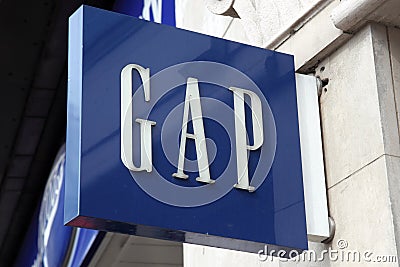 Gap logo advertising sign Editorial Stock Photo