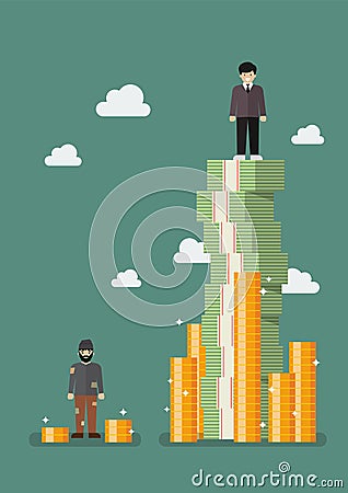 Gap between rich and poor Vector Illustration