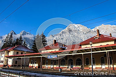 Gara Busteni - Busteni Train Station Editorial Stock Photo