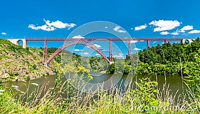 Garabit Viaduct, a railway bridge across the Truyere in France Stock Photo