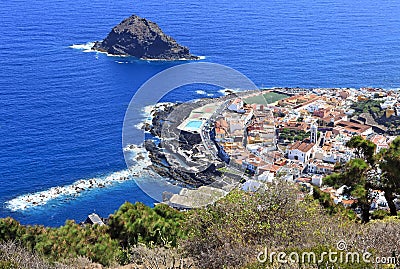 Garachico town viewscape on the coast of Tenerife Stock Photo