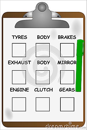 Garage Clipboard Checklist Vector Illustration