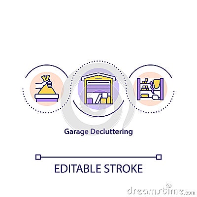 Garage decluttering concept icon Vector Illustration