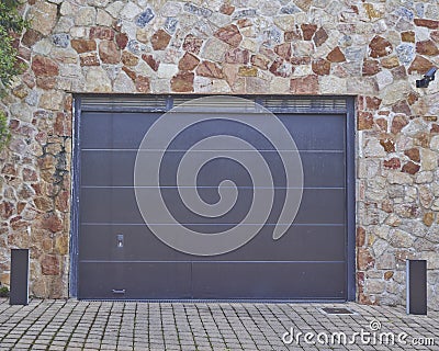 Garage door, Athens suburbs, Greec Stock Photo