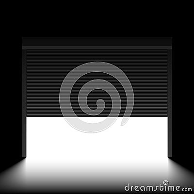 Garage door with rolling shutters Vector Illustration