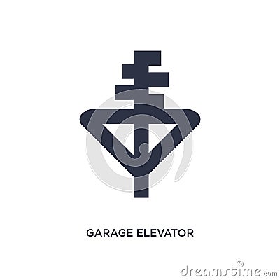 garage elevator icon on white background. Simple element illustration from mechanicons concept Vector Illustration