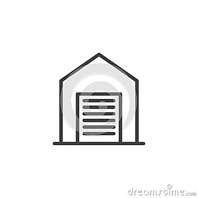 Garage line icon Vector Illustration