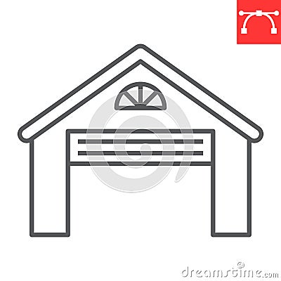 Garage line icon Vector Illustration
