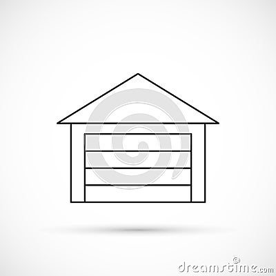 Garage outline icon Vector Illustration