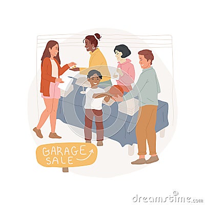 Garage sale abstract concept vector illustration. Vector Illustration