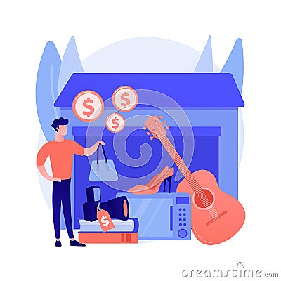 Garage sale abstract concept vector illustration. Vector Illustration