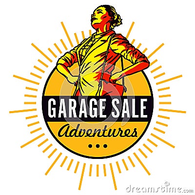 Garage Sale Adventures Cartoon Illustration