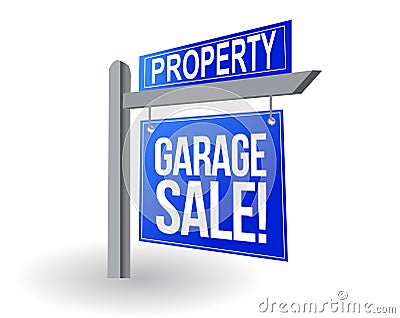 Garage sale blue sign illustration design Cartoon Illustration