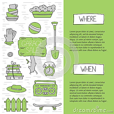 Garage sale elements Vector Illustration