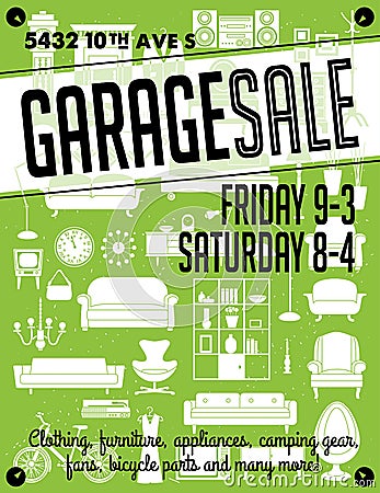 Garage Sale Poster Vector Illustration