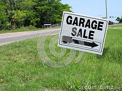 Garage sale sign Stock Photo