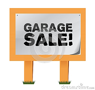 Garage sale sign Cartoon Illustration
