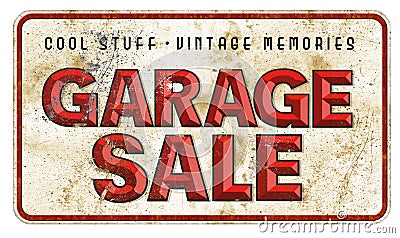 Garage Sale Sign Vintage Grunge Stock Photo