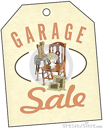 Garage Sale Cartoon Illustration