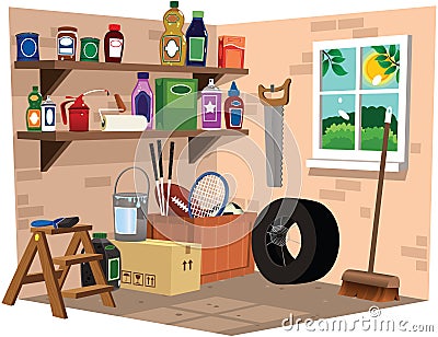 Garage shelves Vector Illustration